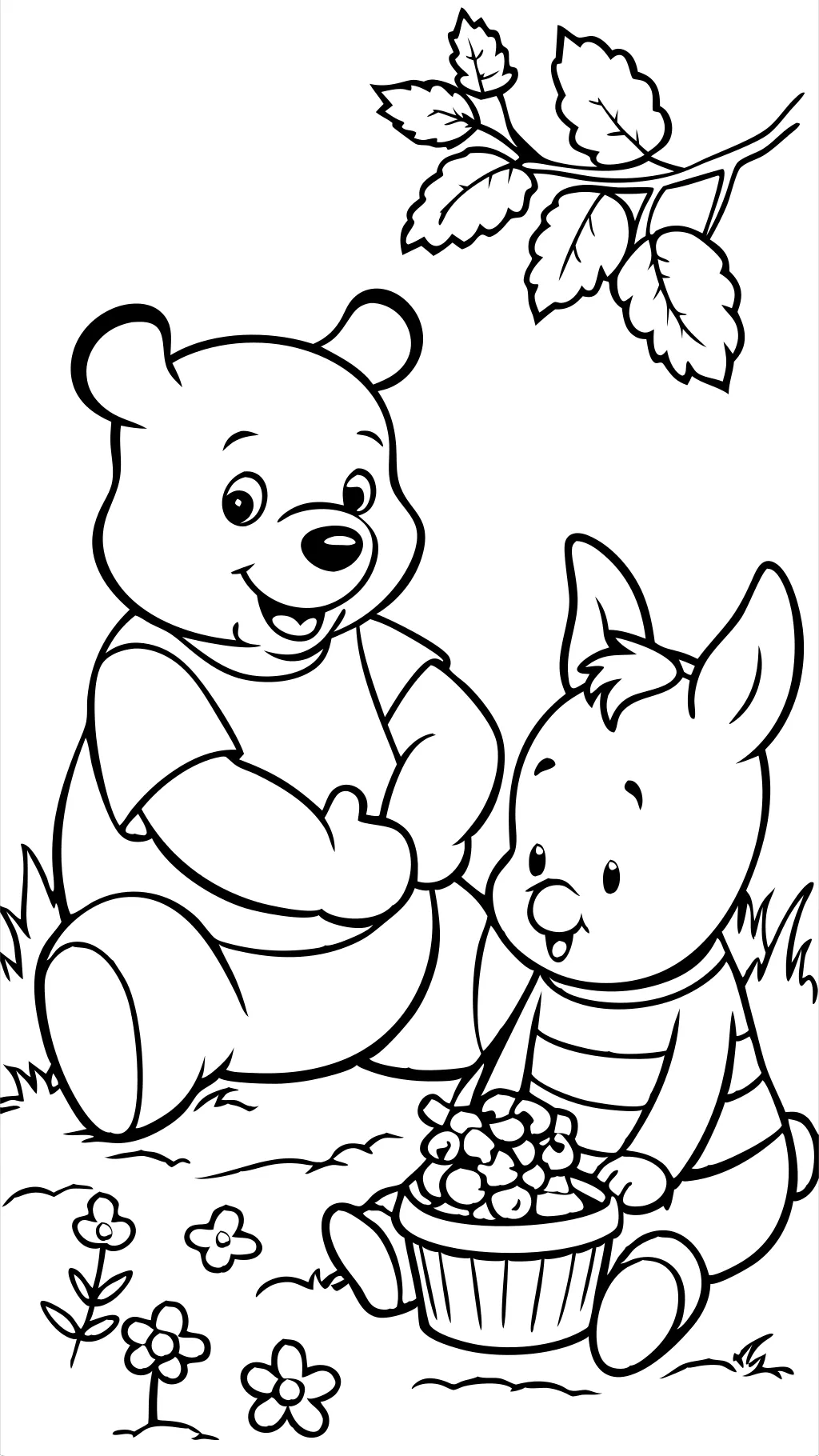 coloriages de Winnie l’Ourson et du porcelet